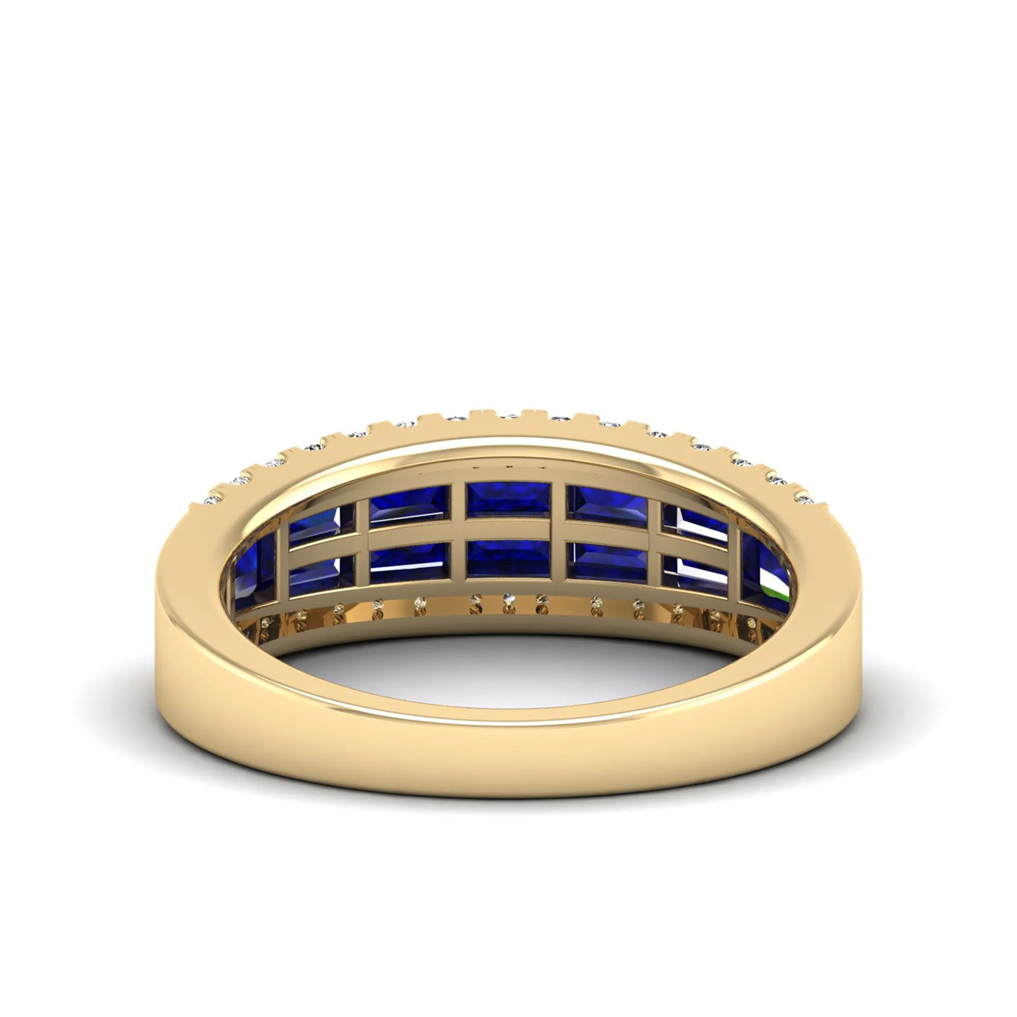 Baguette Sapphire and Diamond Band