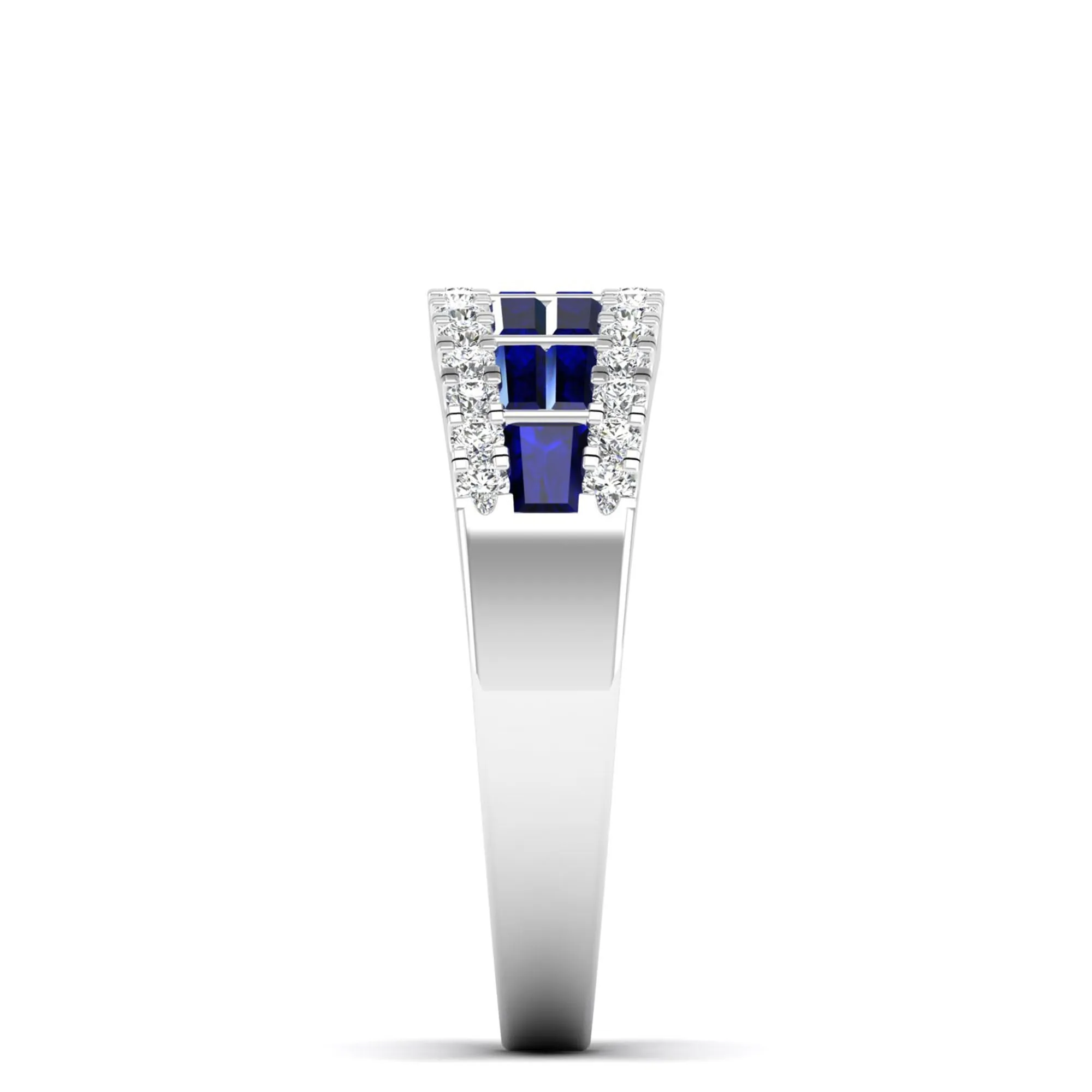 Baguette Sapphire and Diamond Band