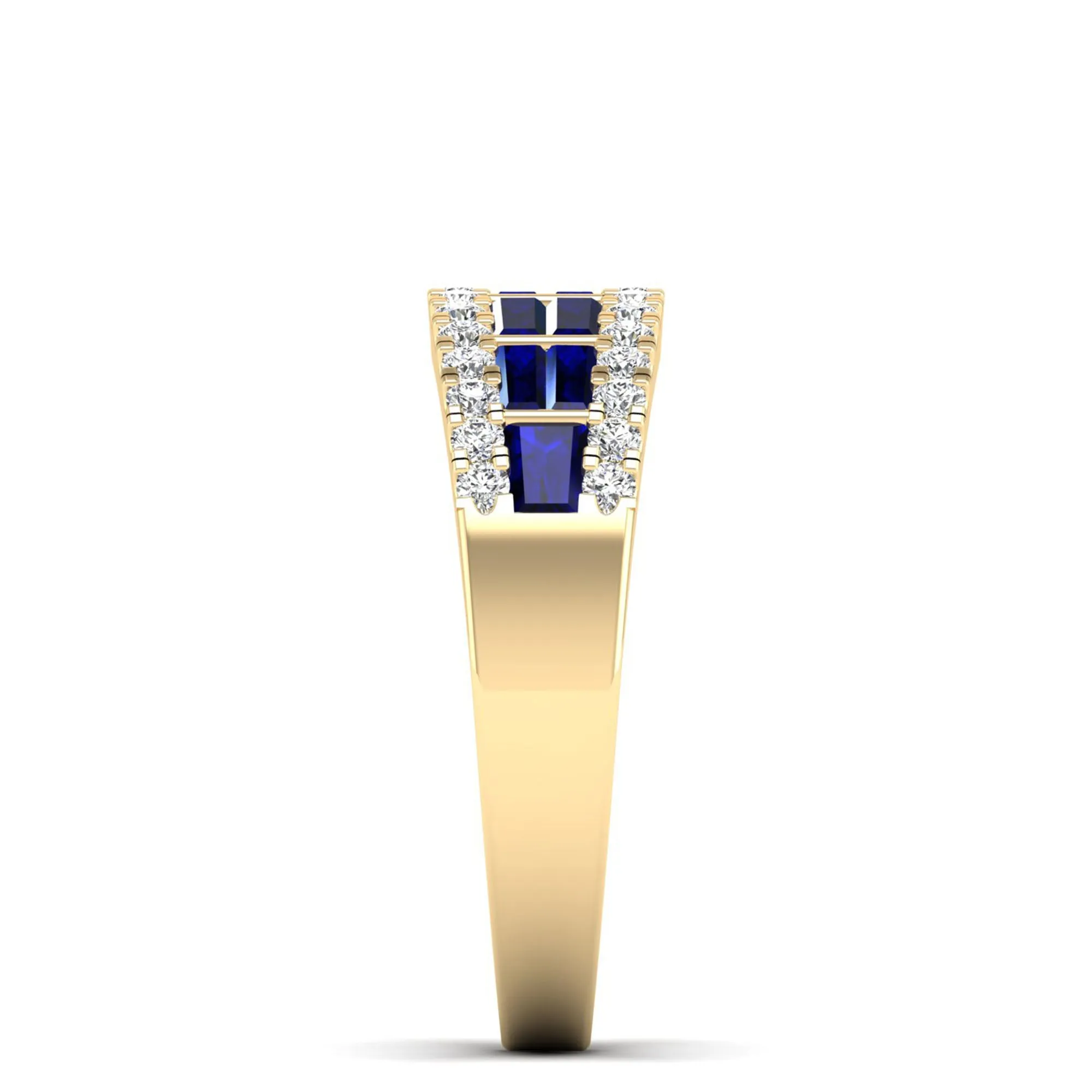 Baguette Sapphire and Diamond Band