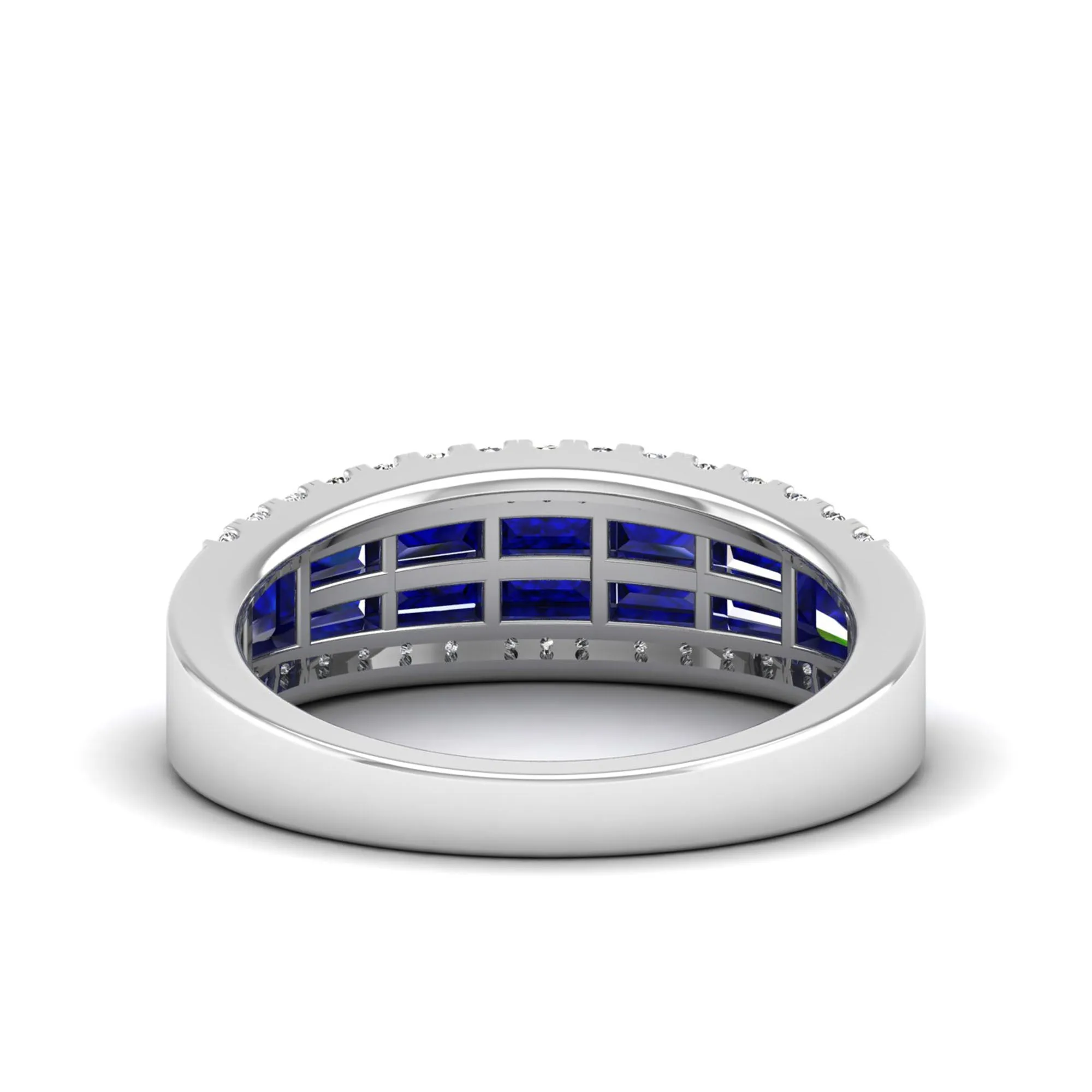 Baguette Sapphire and Diamond Band