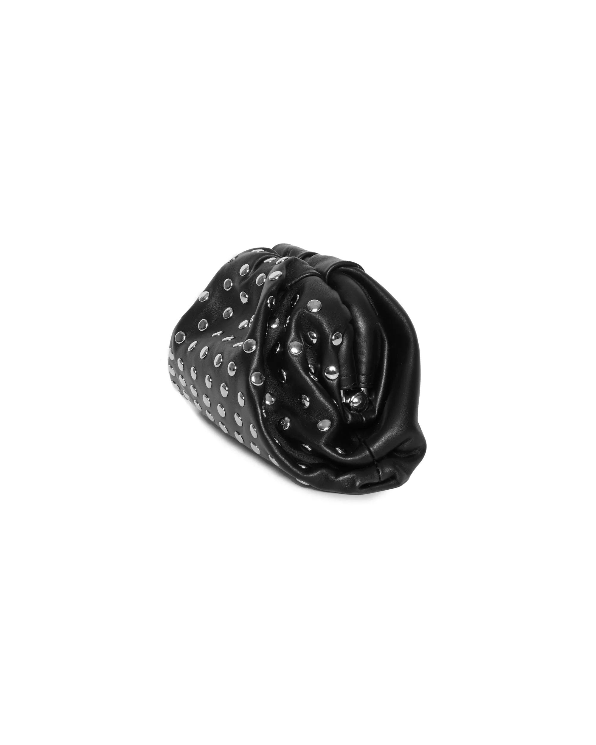 Bailey Pleated Clutch in Black/Silver
