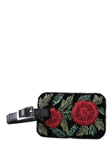 Beaded Rose Luggage Tag 33955