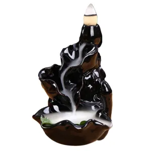 Behogar Ceramic Glaze Back flow Cone Incense Smoke Burner