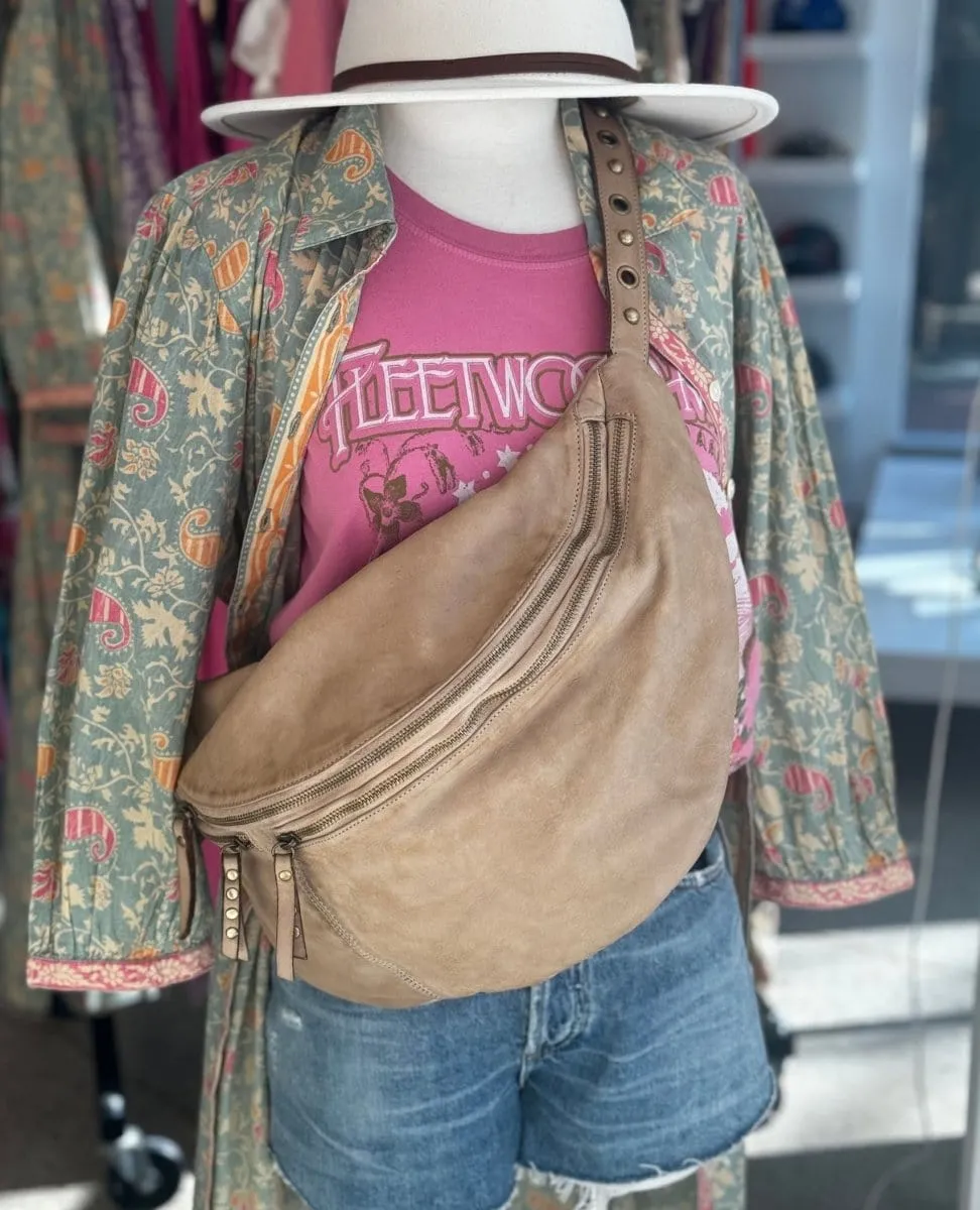 Bella Large Crossbody Belt Bag Light Taupe