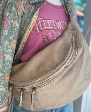 Bella Large Crossbody Belt Bag Light Taupe