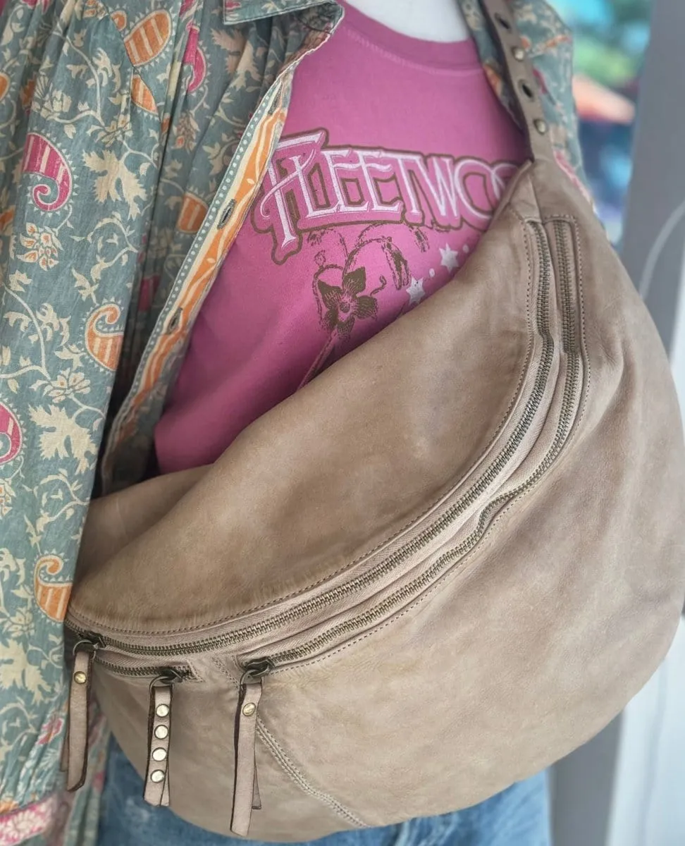 Bella Large Crossbody Belt Bag Light Taupe
