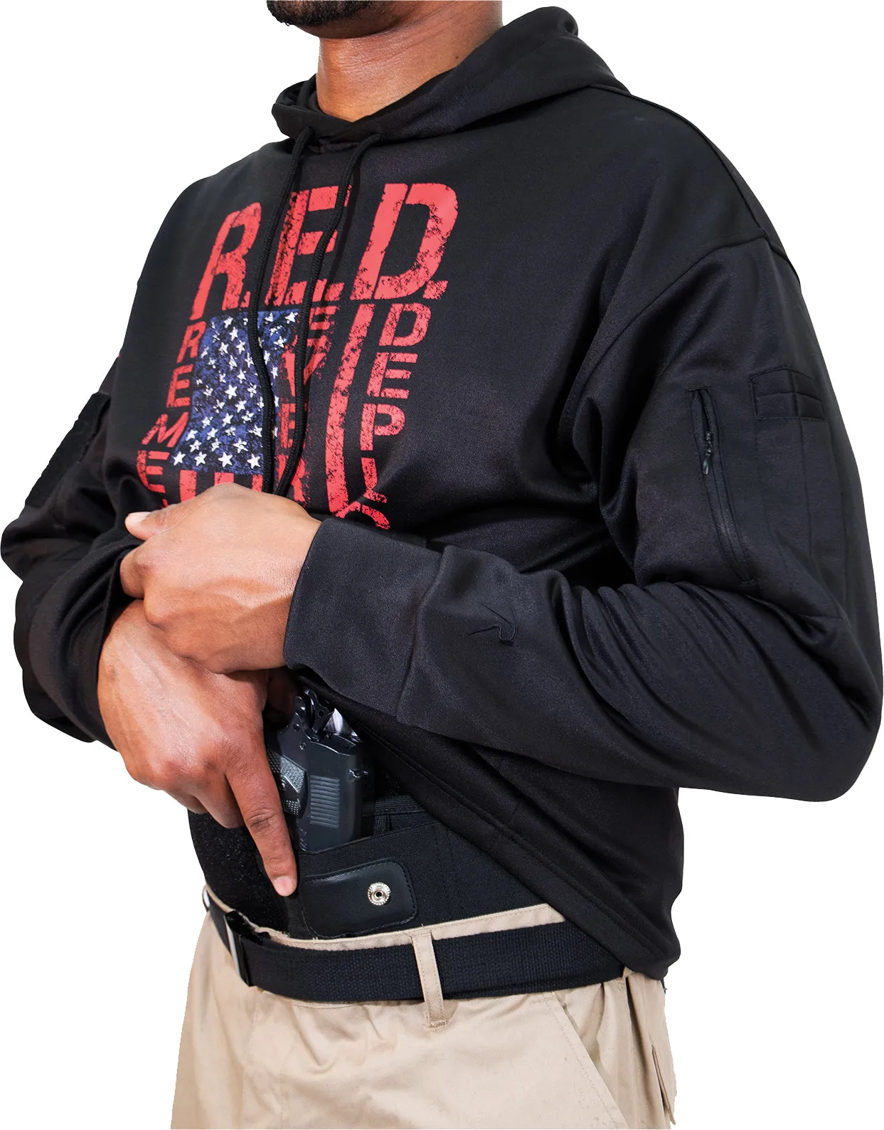 Black Concealed Carry R.E.D. (Remember Everyone Deployed) Hoodie