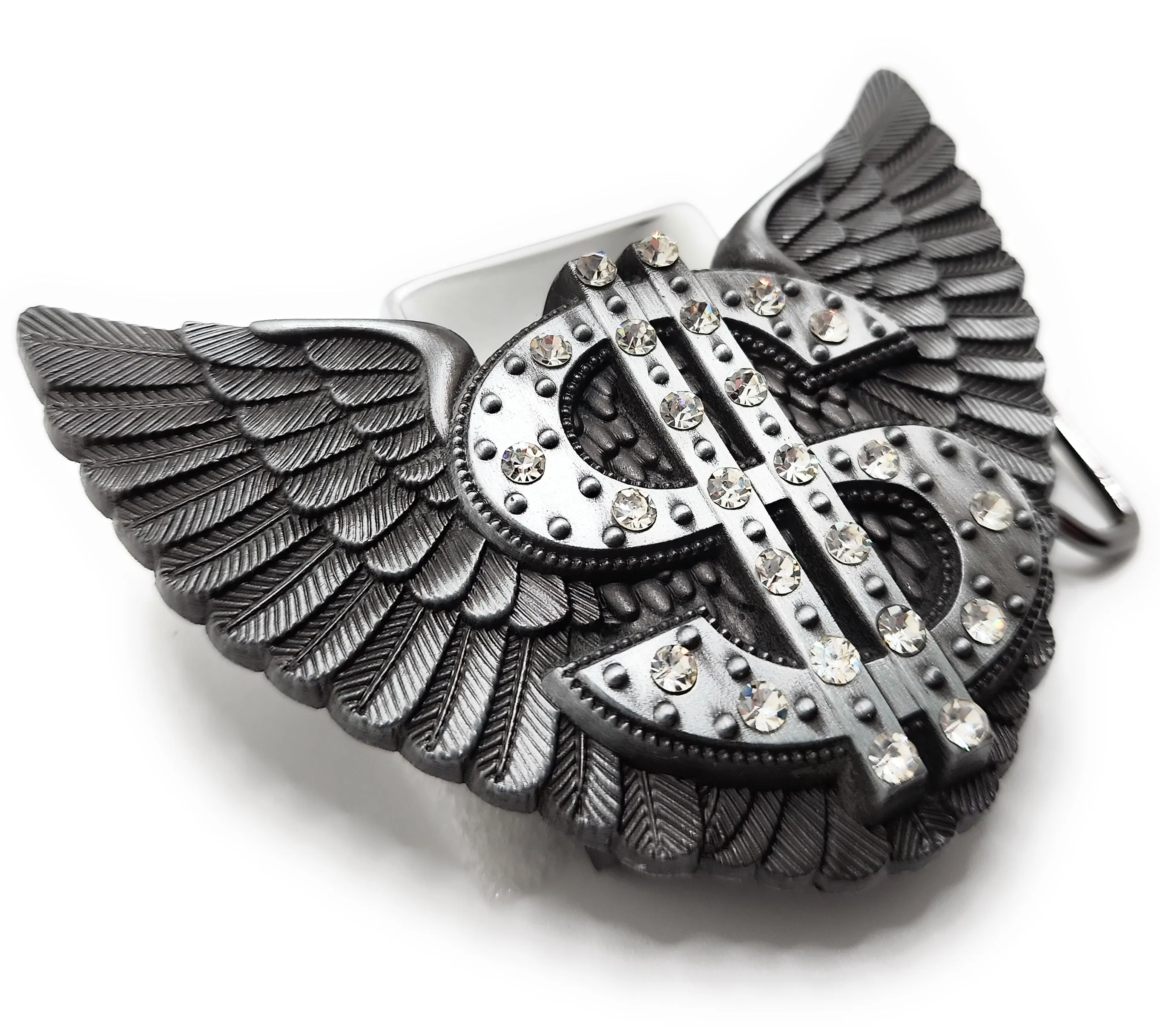 Blinged Dollar Sign with Wings Lighter Belt Buckle