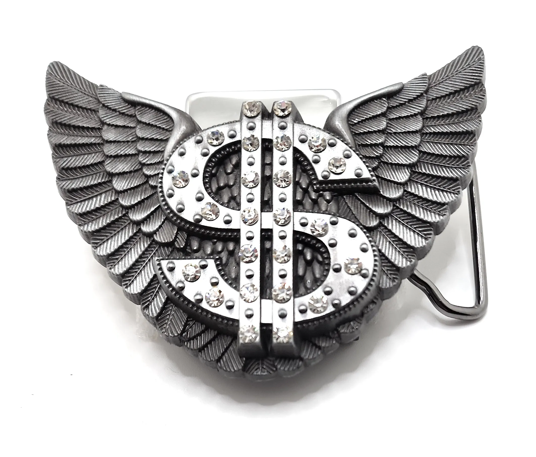 Blinged Dollar Sign with Wings Lighter Belt Buckle