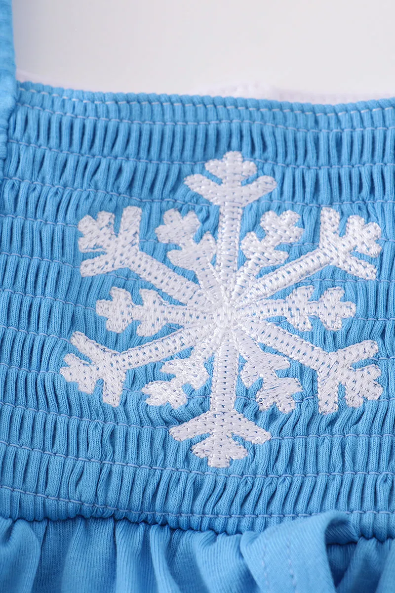 Blue Frozen Smocked Girl Bubble
