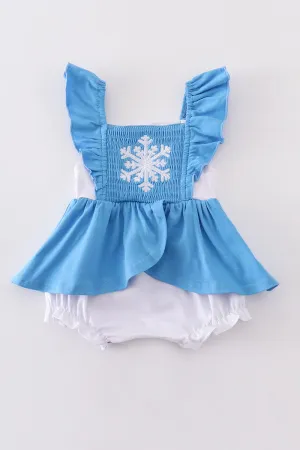 Blue Frozen Smocked Girl Bubble