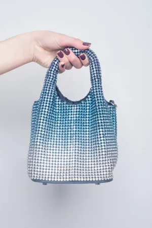 Blue Ombre Rhinestone Handbag