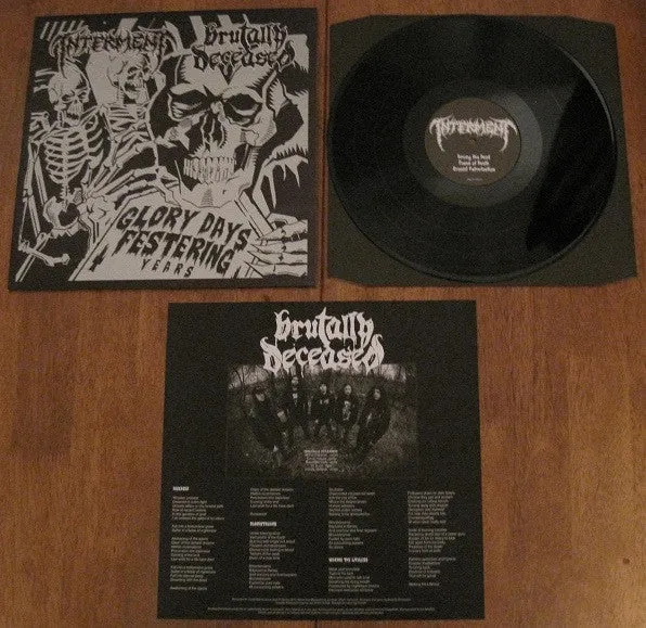 BRUTALLY DECEASED / INTERMENT - Glory Days, Festering Years LP