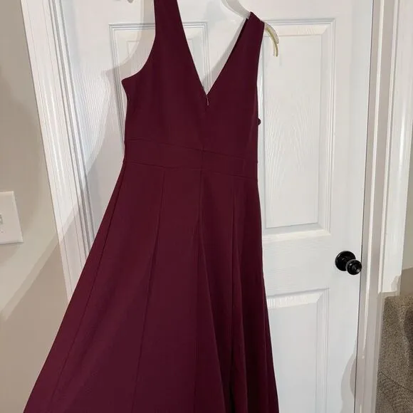 Burgundy Lined Maxi Dress Gown‎ V-Neck XL NWT Formal Bridesmaid Prom Homecoming