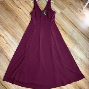 Burgundy Lined Maxi Dress Gown‎ V-Neck XL NWT Formal Bridesmaid Prom Homecoming