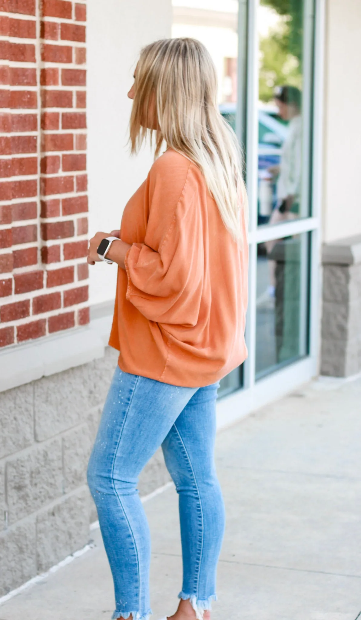 Carry On Blouse in Burnt Orange