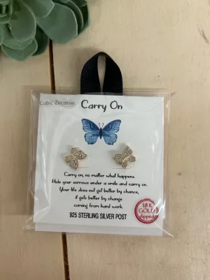 Carry On Butterfly Post Earring