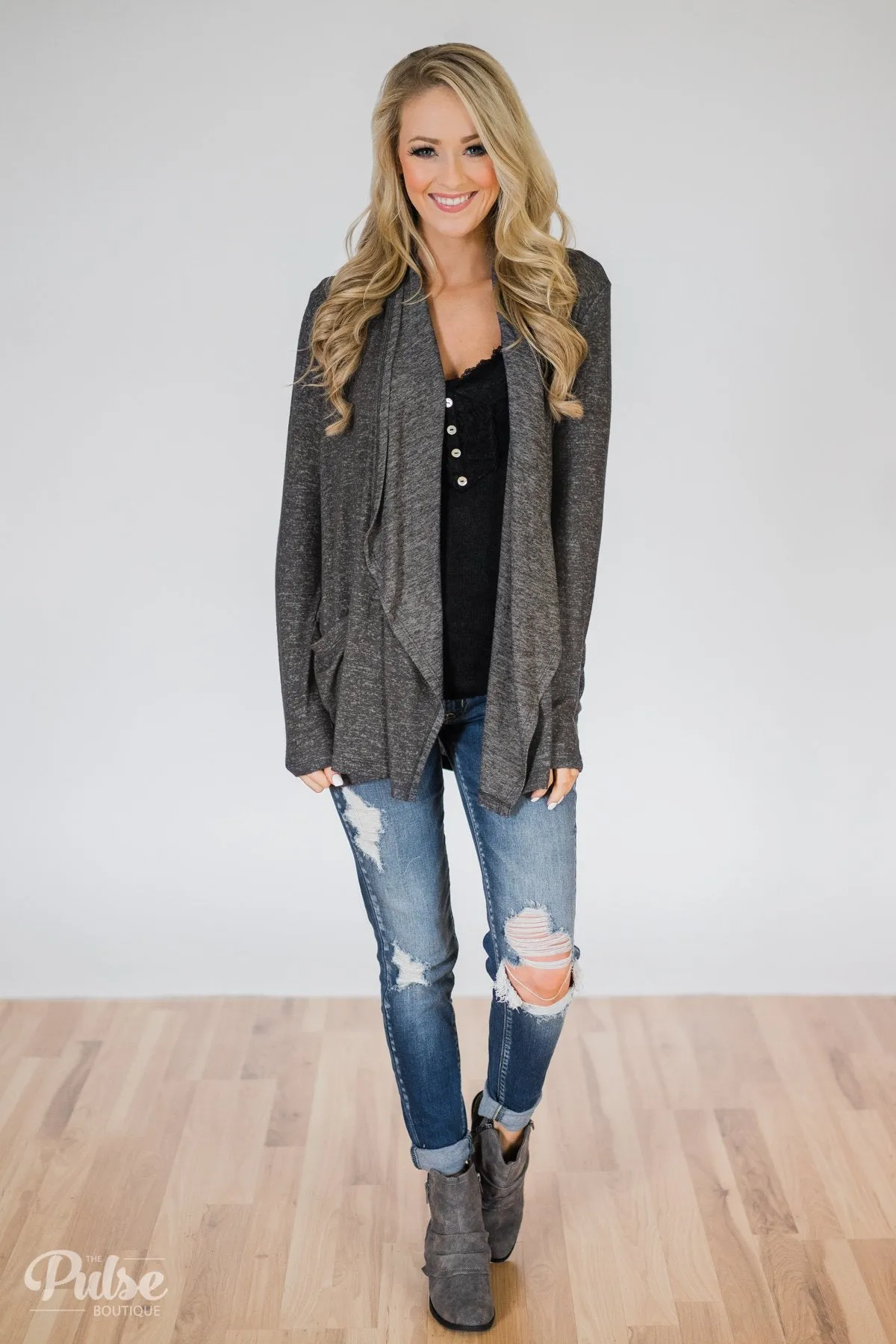 Carry On Cardigan- Charcoal