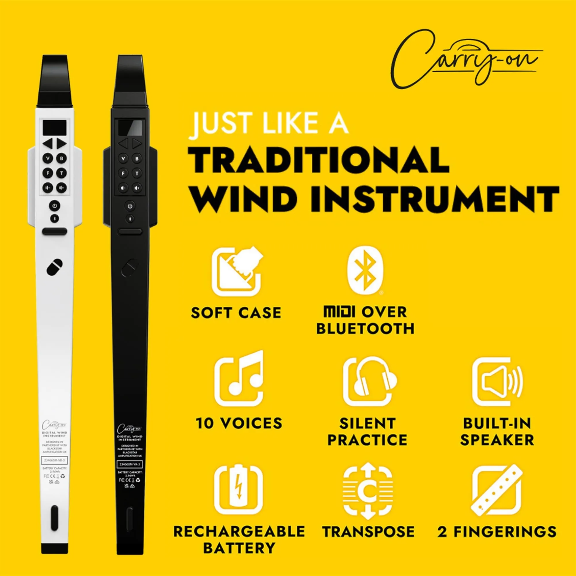 Carry-On Digital Wind Instrument - Black
