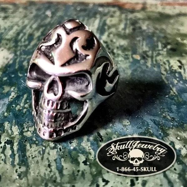 Carry on Wayward Son - Badass Stainless Skull Ring - Big & Long (#4020)
