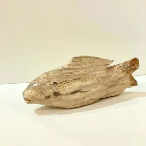 CARVED PETRIFIED WOOD FISH