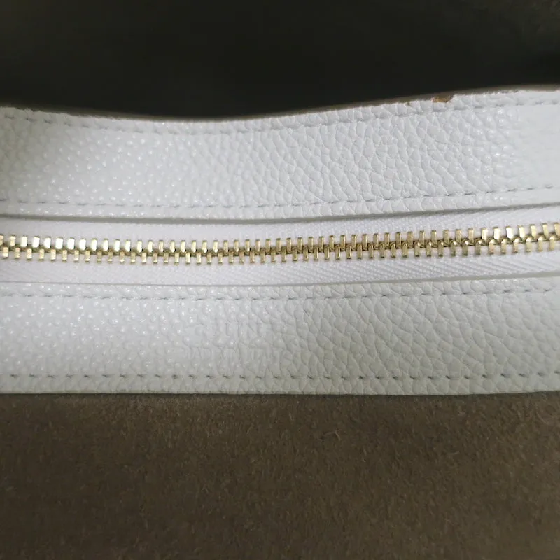 Celine Small Cabas Phantom Tote White Soft Grained Leather Shoulder Bag