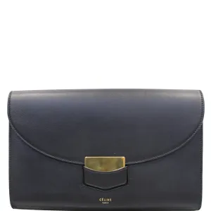 CELINE Trotteur Large Flap Multifunction Smooth Leather Wallet Black