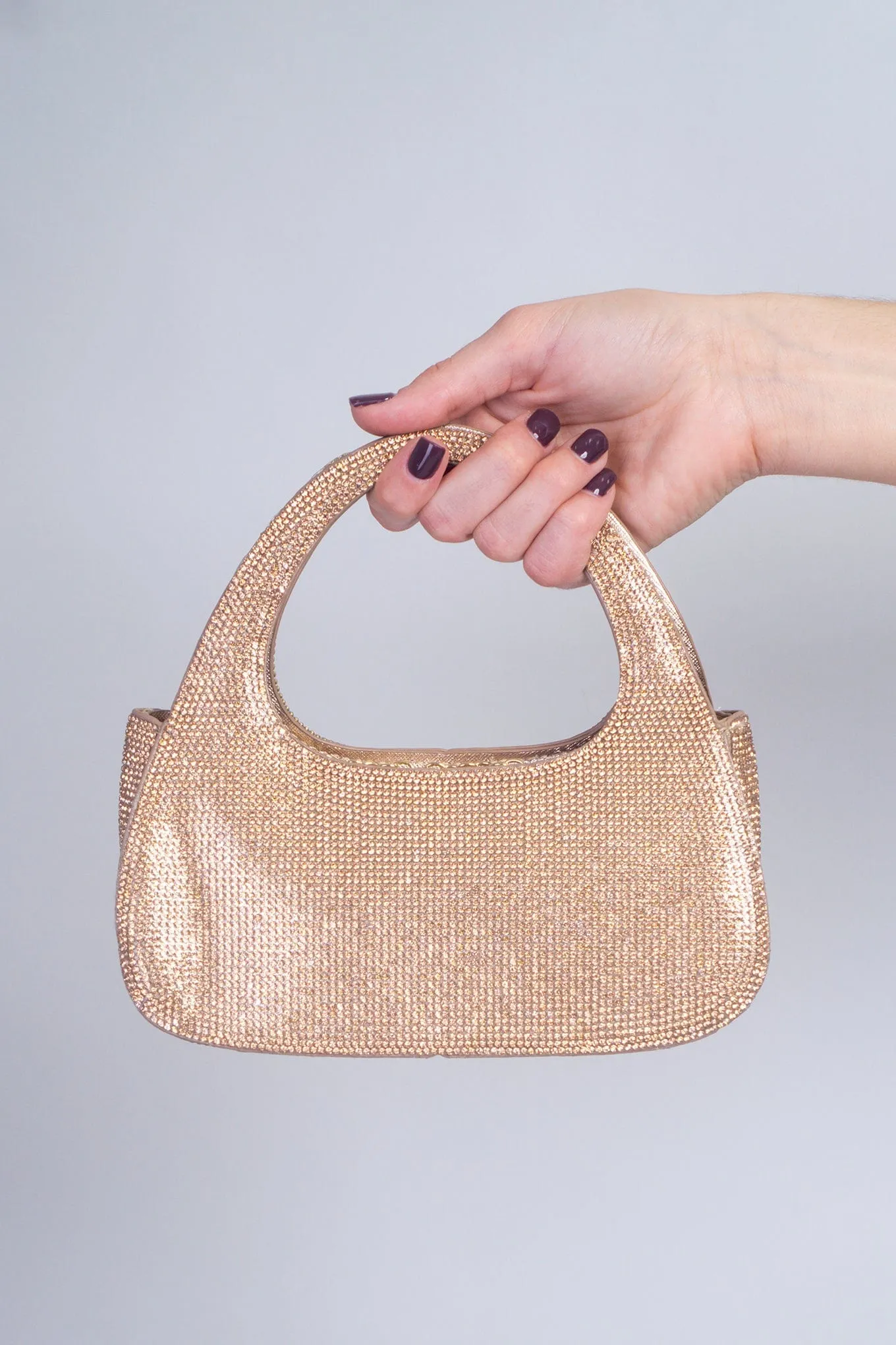 Champagne Small Arch Rhinestone Handbag