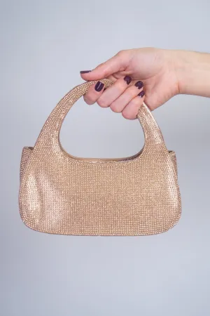 Champagne Small Arch Rhinestone Handbag
