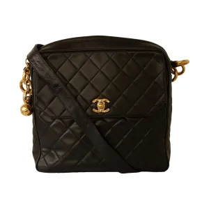 Chanel Black Lambskin Crossbody Bag