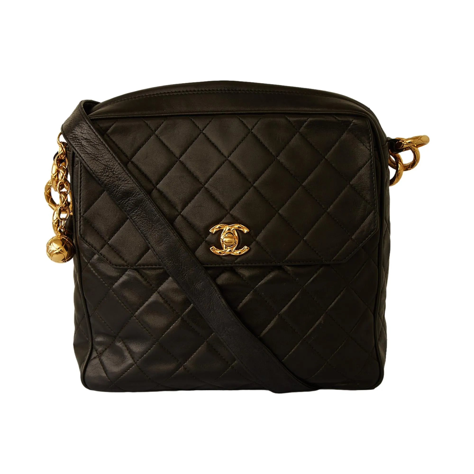 Chanel Black Lambskin Crossbody Bag