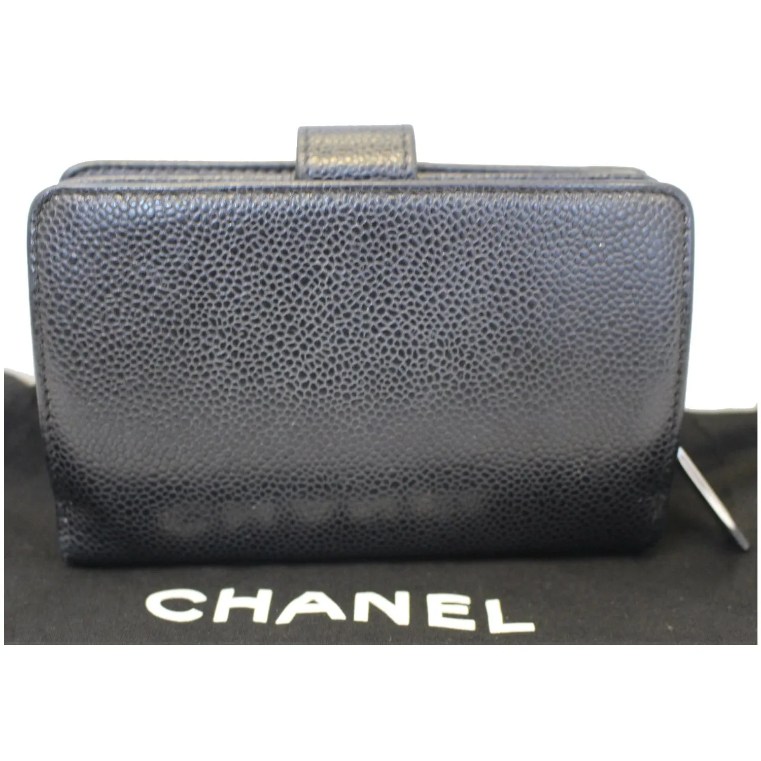 CHANEL CC Caviar Leather Bifold Wallet Black