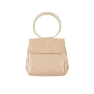 Chanel Pink Quilted Ring Top Handle Bag