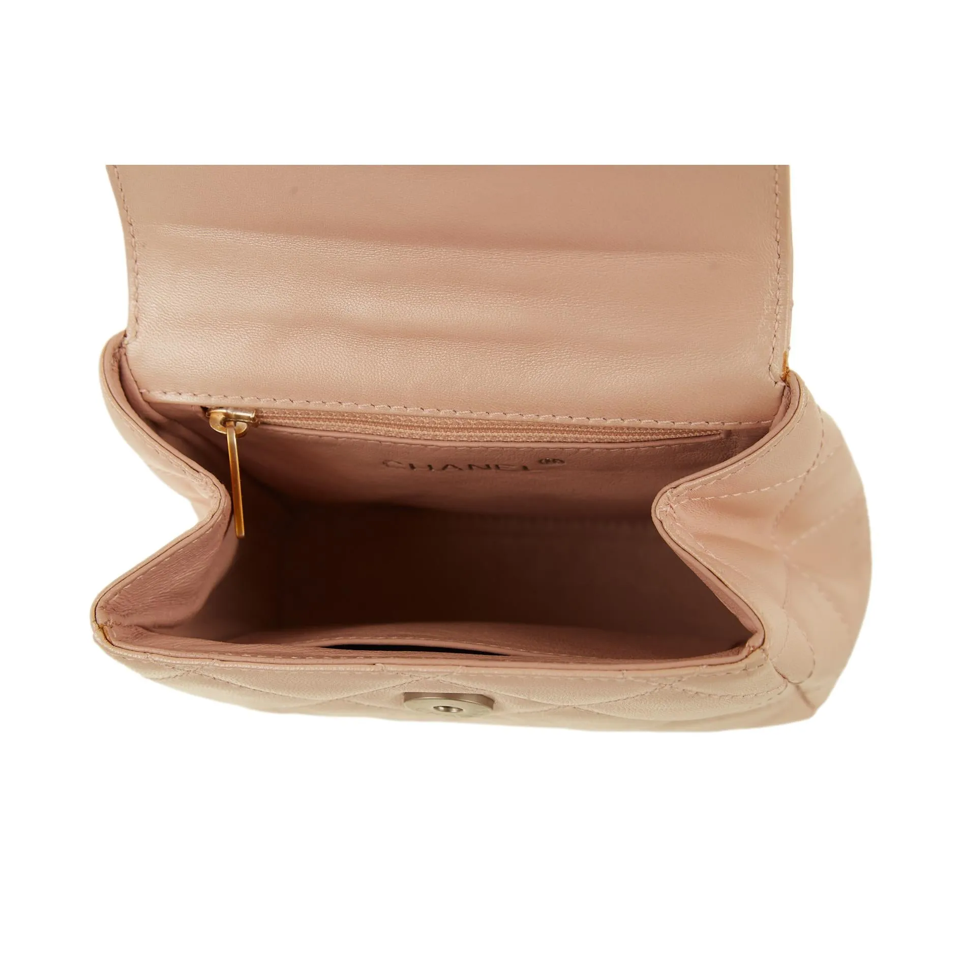 Chanel Pink Quilted Ring Top Handle Bag