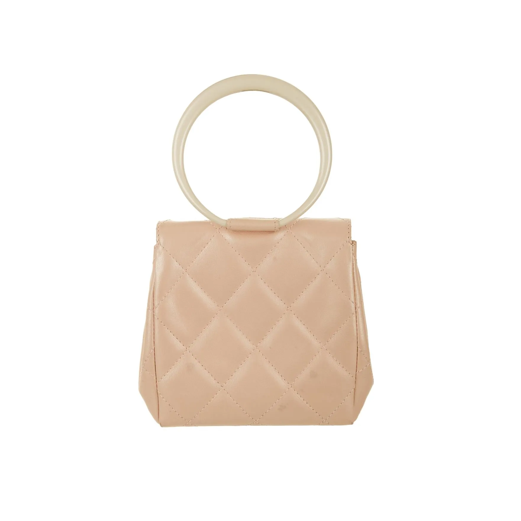 Chanel Pink Quilted Ring Top Handle Bag