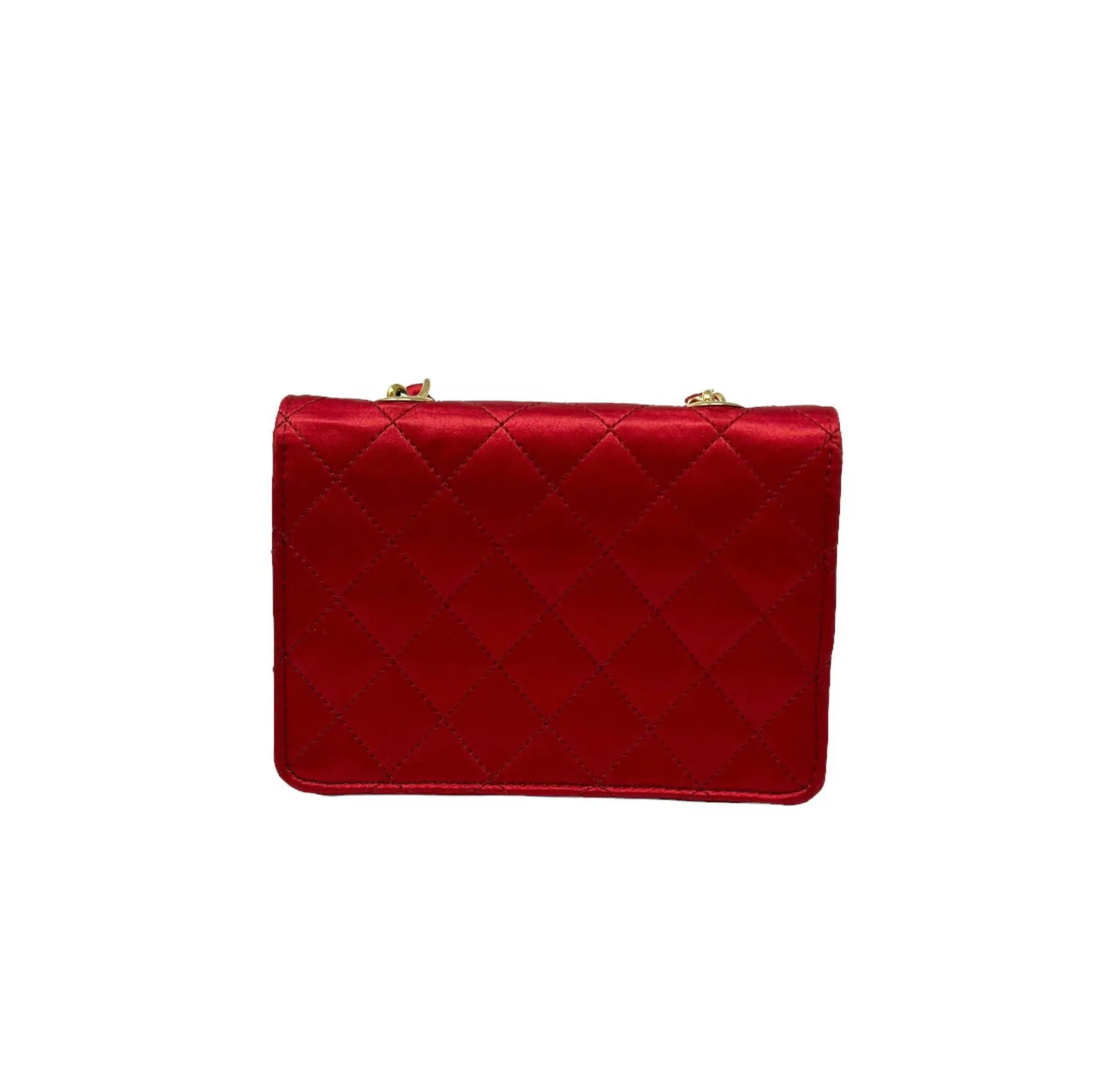 Chanel Red Satin Mini Flap Bag