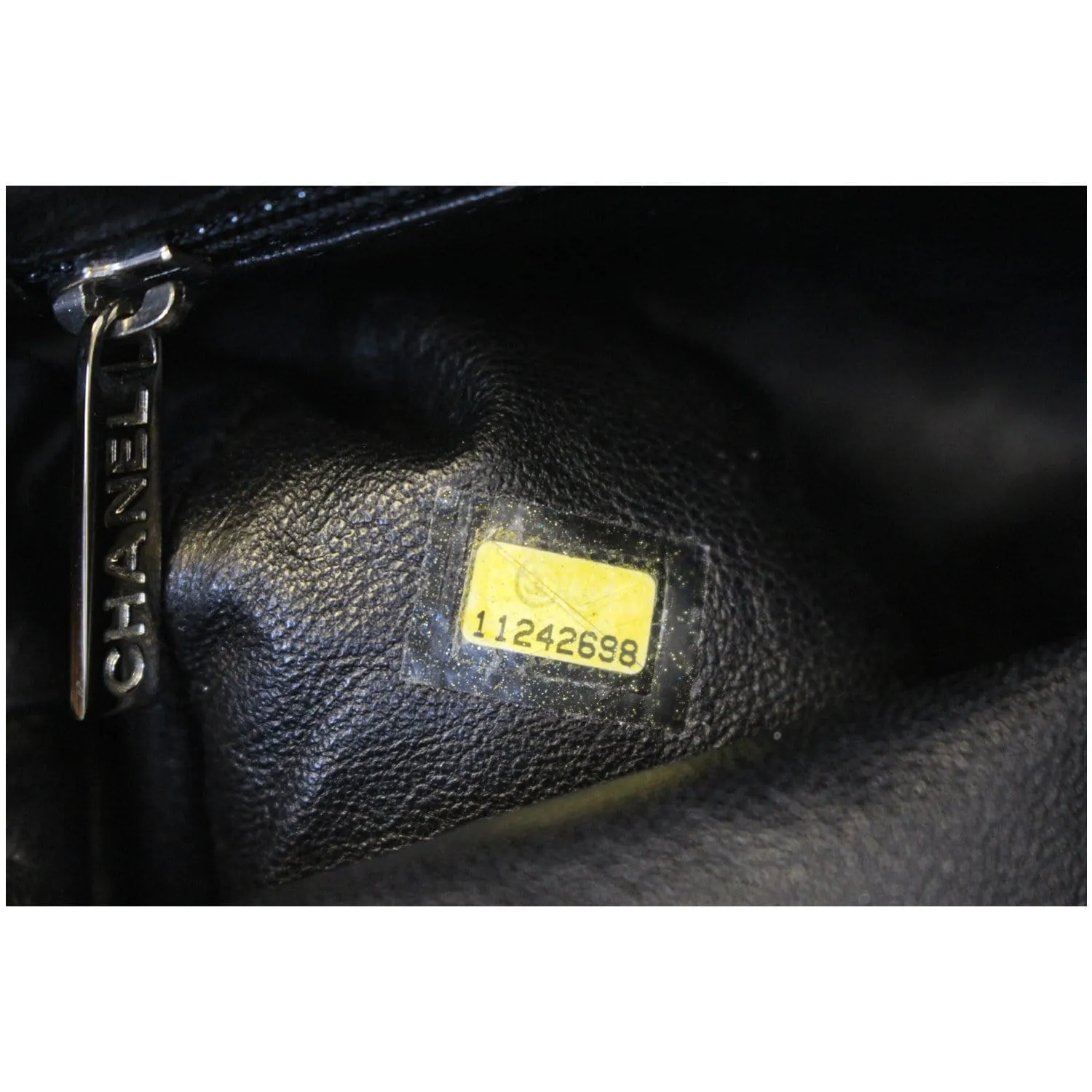CHANEL Timeless Caviar Quilted Leather Clutch Black