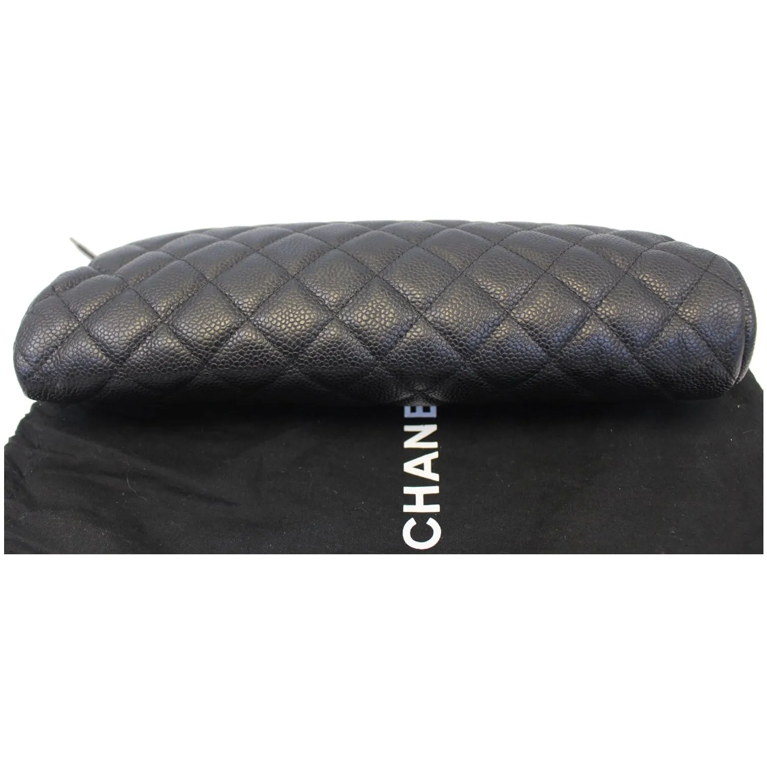 CHANEL Timeless Caviar Quilted Leather Clutch Black