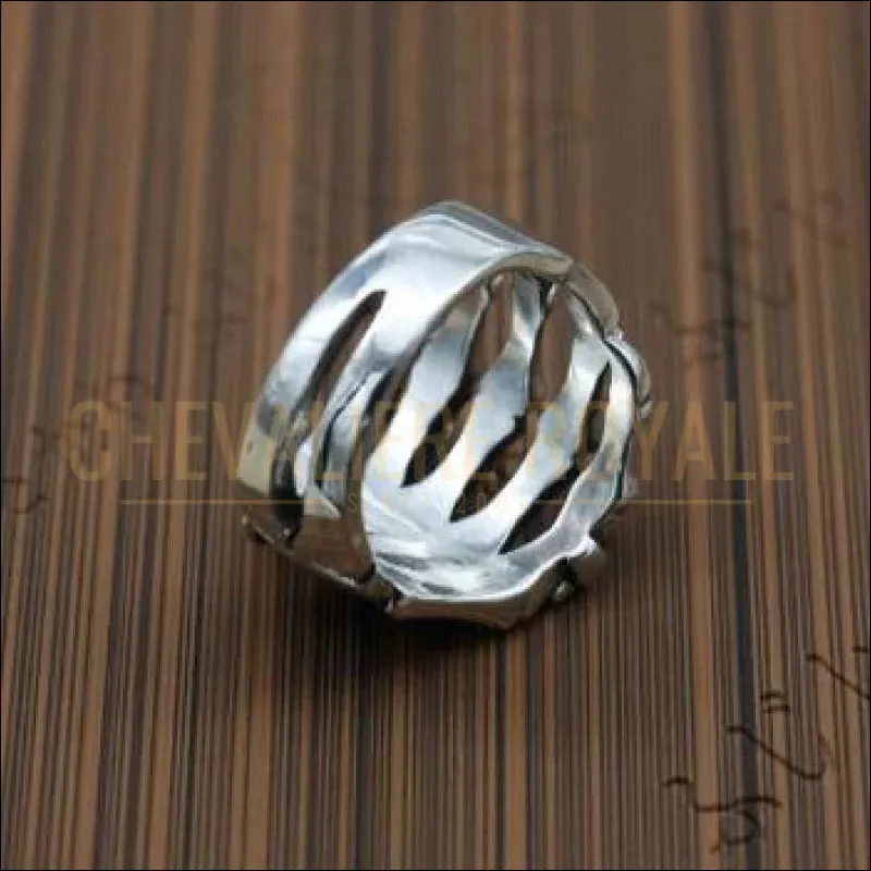 Chevalière argent homme et femme main squelette rétro vintage