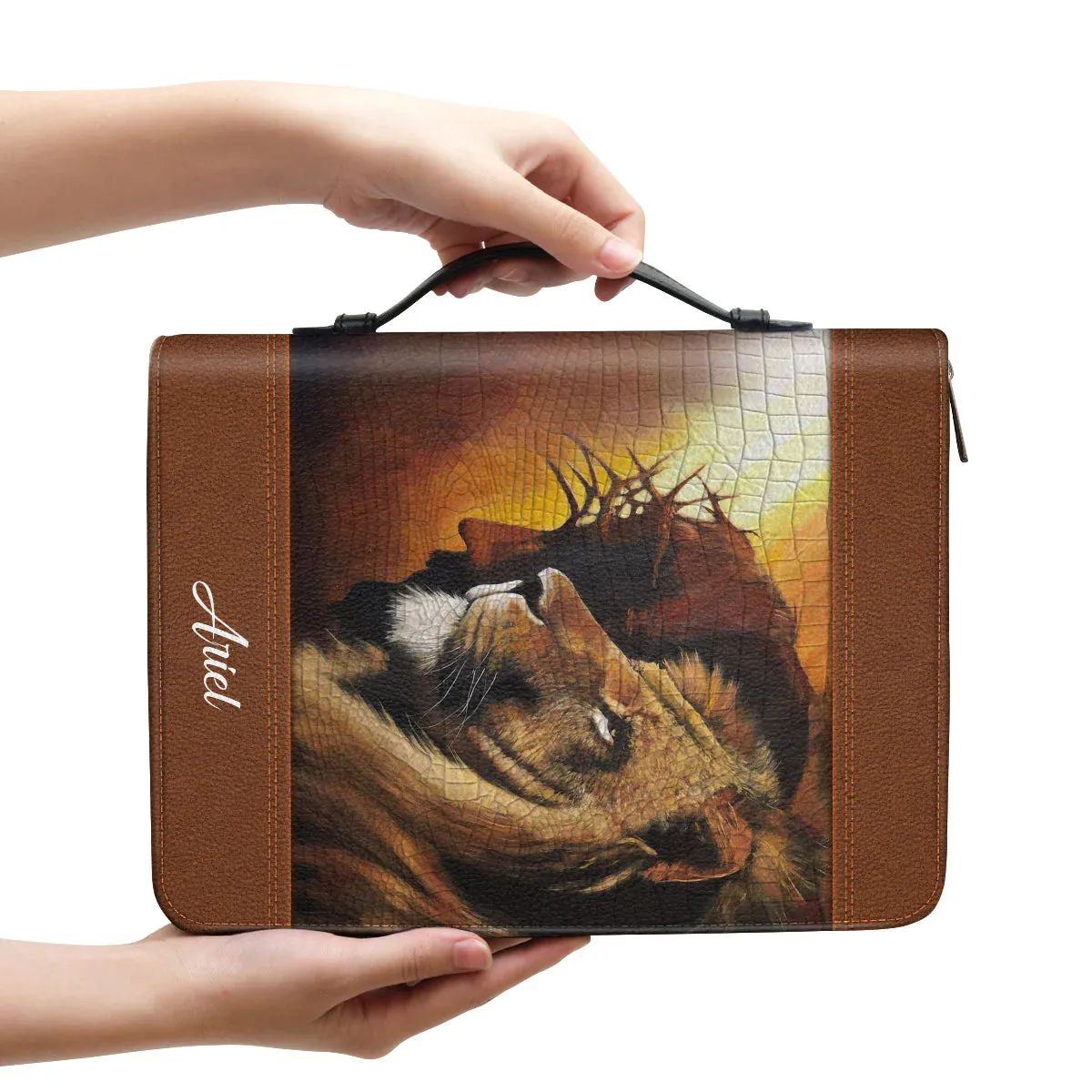 Christianart Bible Cover - There Is Power In The Name Of Jesus - Personalized Gifts for Pastor - Personalized Bible Cover For Men - CABBBCV21060324.