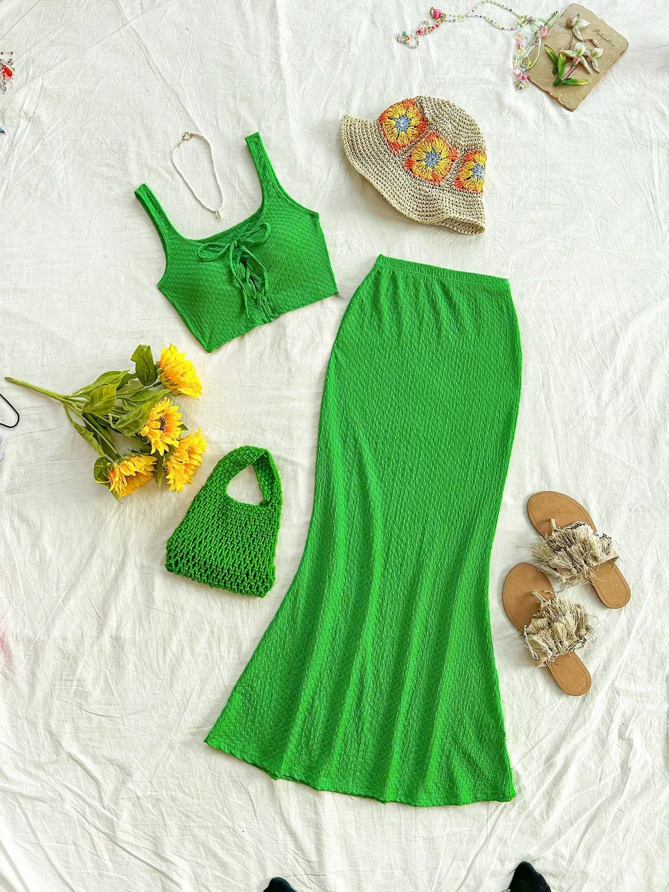 Conjunto de playa romántico de 2 piezas Cherry Vibes