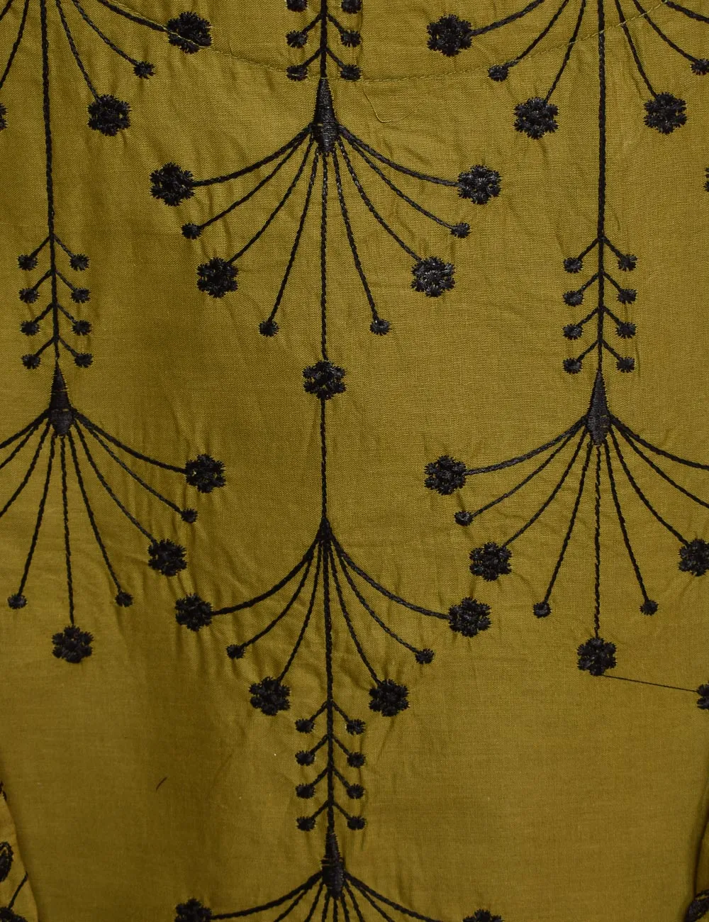 Cotton Embroidered Stitched Kurti - Luminous Galaxy (TS-017D-Moss)