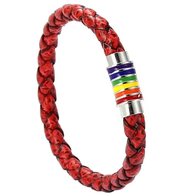 Distressed Woven Tumbler Pride Bracelet