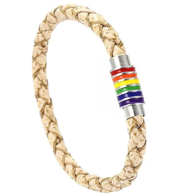 Distressed Woven Tumbler Pride Bracelet