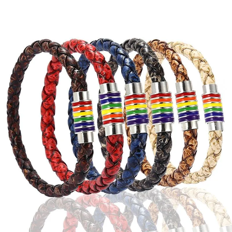 Distressed Woven Tumbler Pride Bracelet