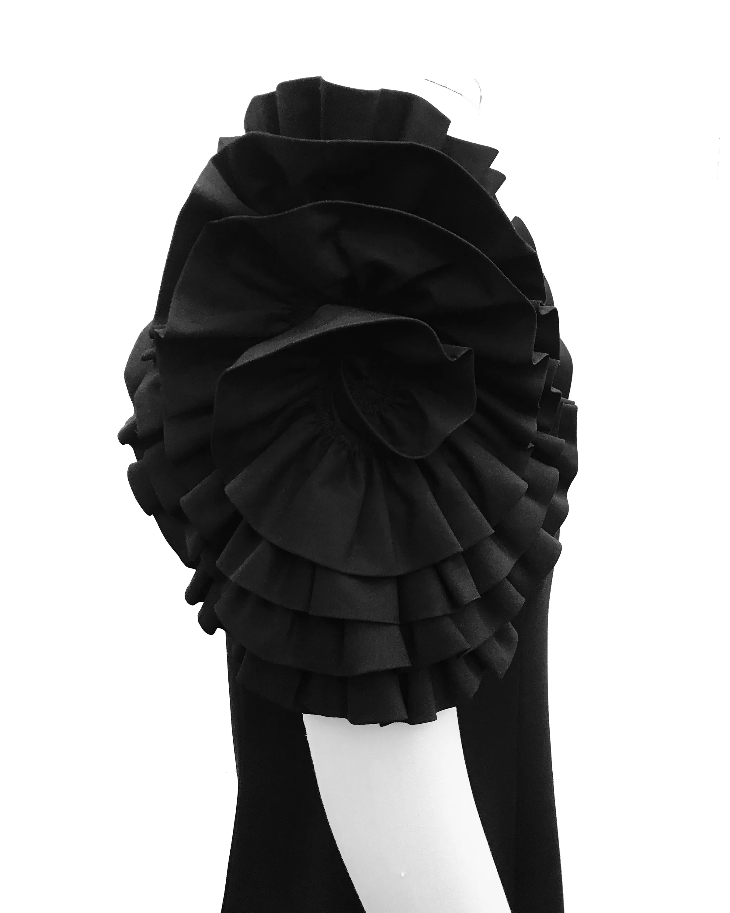Dramatic Rosette Crepe Sheath Dress