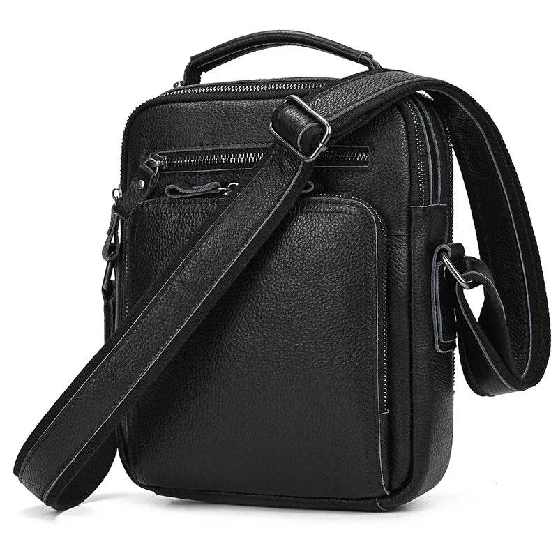 Durable Leather Messenger Crossbody Bag for Men
