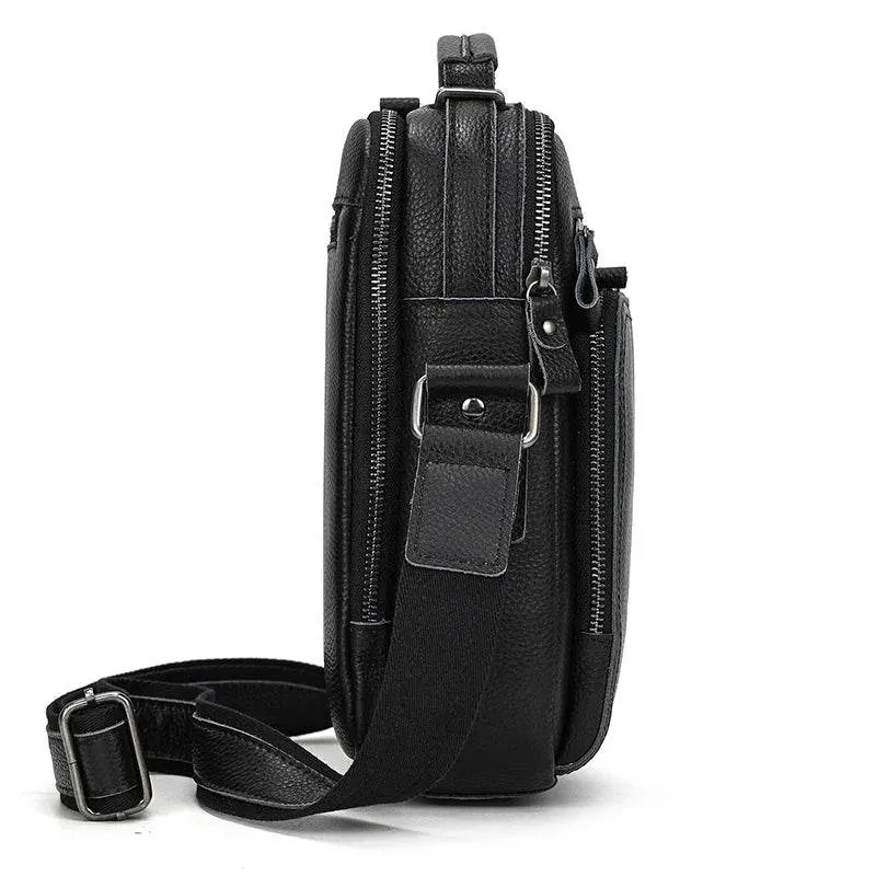 Durable Leather Messenger Crossbody Bag for Men