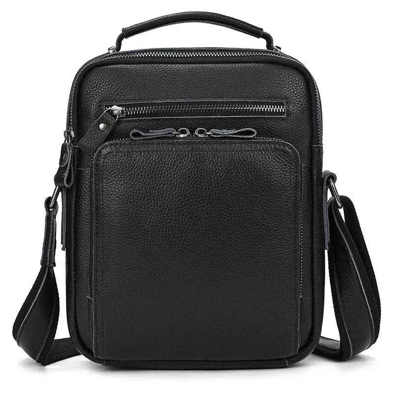 Durable Leather Messenger Crossbody Bag for Men
