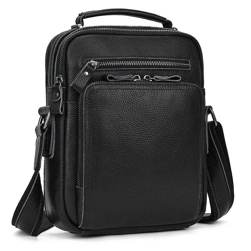 Durable Leather Messenger Crossbody Bag for Men
